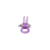 Ribbed Rabbit Vibrating Cockring Purple