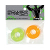 Ignite Power Stretch Donut Cock Ring - Orange/Green Pack of 2