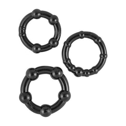 Ram Beaded Cockrings - Black Pack of 3