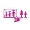 Blush Luxe Bling Plugs Training Kit - Pink w/White Gems