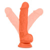 Blush Neo Elite 7.5 Silicone Dual Density Cock w/Balls - Neon Orange