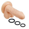 Pro Sensual Premium Silicone 6 Inch Dong With 3  Cockrings - Flesh