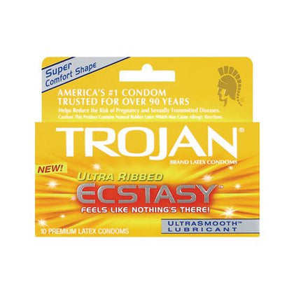 Trojan Ecstasy Ultra Ribbed Condoms With Ultrasmooth Lubricant