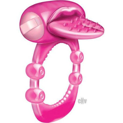 Nubbie Tongue Magenta Pink Vibrating Cock Ring