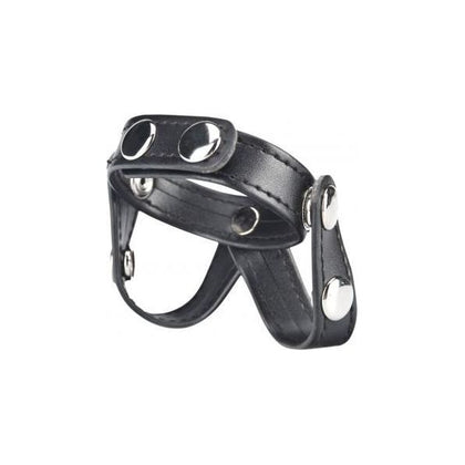 C & B Gear V-Style Cock Ring with Ball Divider Black