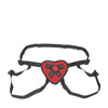 Lux Fetish Red Heart Strap On Harness O/S