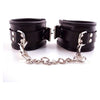 Rouge Padded Leather Wrist Cuffs Black