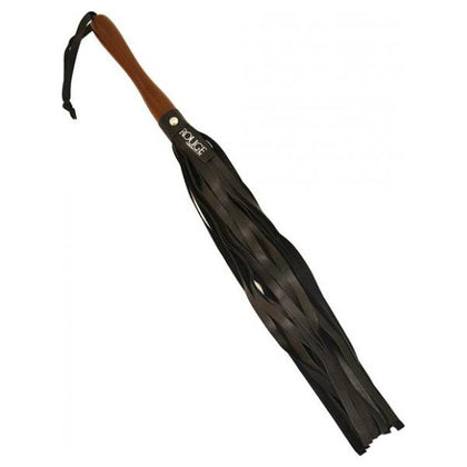 Rouge Leather Wooden Handle Flogger Black