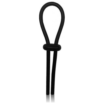 Rock Solid Lasso Single Adjustable Black Silicone Cock Tie