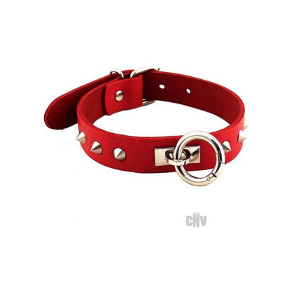 Rouge O Ring Studded Collar Red