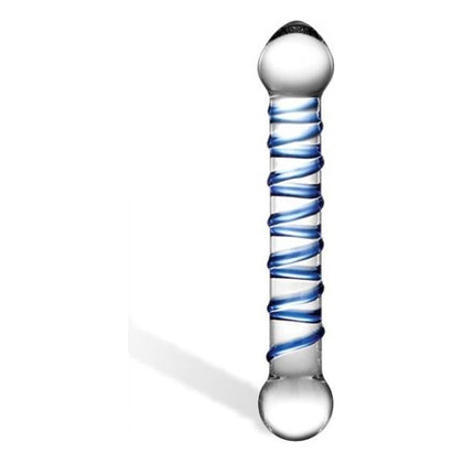 Glas 6.55in Spiral Glass Beaded Dildo