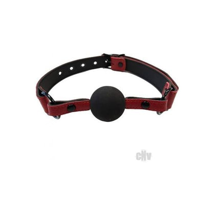 Leather Ball Gag With Rubber Ball  Burgunday & Black Accessories