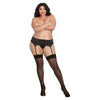 Leopard Fishnet Thigh High Dmd Black Queen O/s