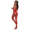 Holiday Open Cup, Open Crotch Bodystocking Red O/S