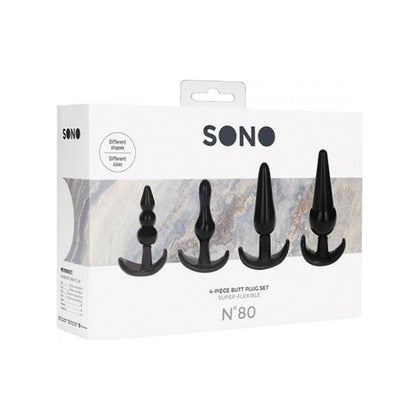 No. 80 - 4-piece Butt Plug Set - Black