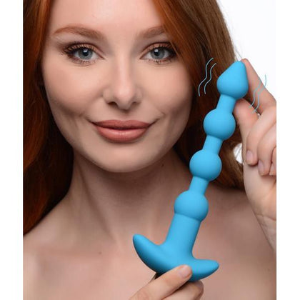 Remote Control Vibrating Silicone Anal Beads - Blue