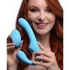 10x Vibrating Silicone Strapless Strap-on - Blue