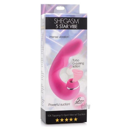 Shegasm 5 Star 10x Tapping G-spot Silicone Vibrator With Suction - Pink