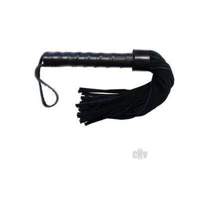 Short Suede Flogger With Leather Handle - Black