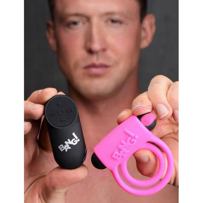 Remote Control 28x Vibrating Cock Ring And Bullet - Pink