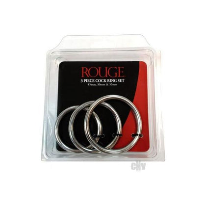 Stainless Steel  Stainless Steel 3 Piece Cock Ring Set (55mm/50mm/45mm)