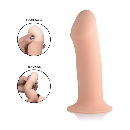 Squeezable Thick Phallic Dildo - Beige