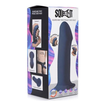 Squeezable Thick Phallic Dildo - Blue