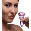 Pink Rose Glass Anal Plug - Small