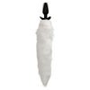 Vibrating White Fox Tail Slender Anal Plug