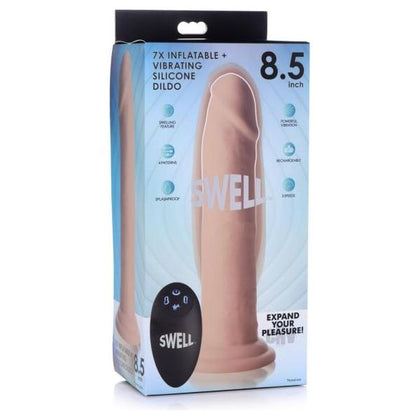 7x Inflatable And Vibrating Remote Control Silicone Dildo - 8.5 Inch