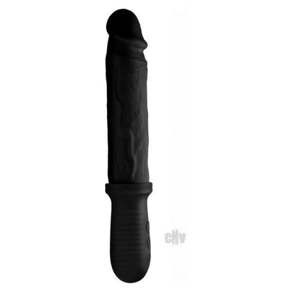 8x Auto Pounder Vibrating And Thrusting Dildo With Handle - Black