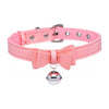 Golden Kitty Cat Bell Collar - Pink/silver