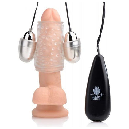 Dual Vibrating Penis Sheath Clear Stroker