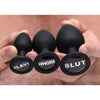 Dirty Words Anal Plug Set 3 Piece Black Plugs