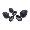 Dirty Words Anal Plug Set 3 Piece Black Plugs