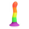 Proud Rainbow Silicone Dildo With Harness