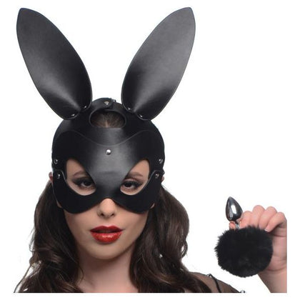 Tailz Bunny Tail Anal Plug And Mask Set Black