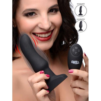 Swell 10x Inflatable & Vibrating Curved Silicone Anal Plug