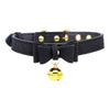 Golden Kitty Cat Bell Collar - Black/gold