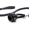 Ball Stretcher With Leash Black Leather