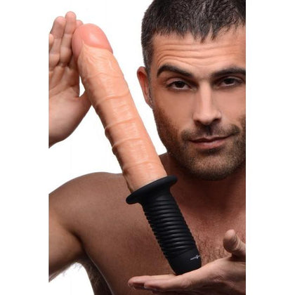 Onslaught 13X XL Vibrating Dildo Thruster Beige