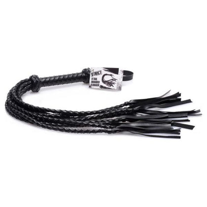 8 Tail Braided Flogger Black Leather