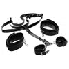 Deluxe Thigh Sling With Wrist Cuffs Black Leather