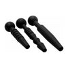 Dark Rods 3 Piece Silicone Penis Plug Set Black