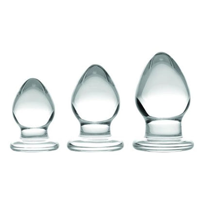 Triplets 3 Piece Glass Anal Plug Kit