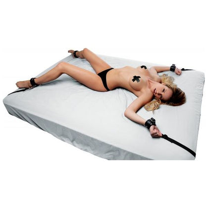 Deluxe Bed Restraint Kit Black Leather