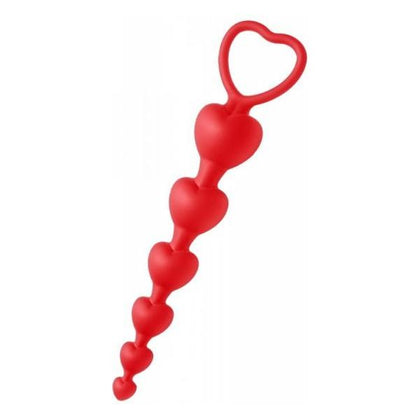 Sweet Hearts Silicone Anal Beads Red