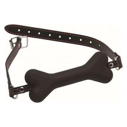 Hound Adjustable Dog Bone Gag Black