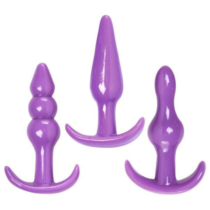 3 Piece Anal Play Kit Purple Butt Plugs