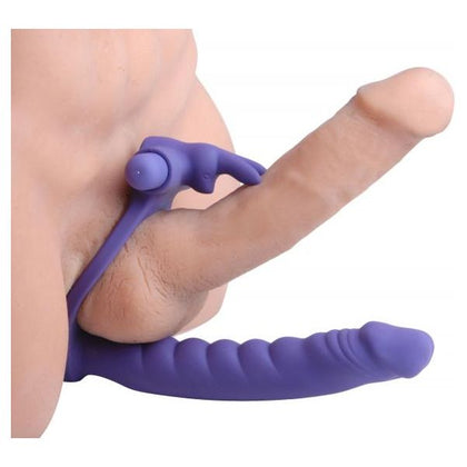 Double Delight Dual Penetration Vibrating Rabbit C Ring